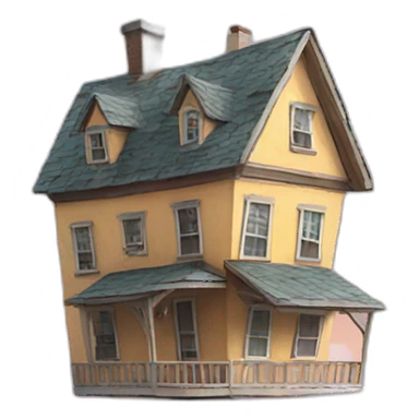 Up house flying with balloons with clouds sticker