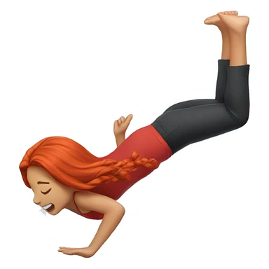 girl with red hair doing backflip sticker