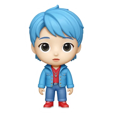 Isolated, breathtakingly vivid and intricately detailed digital illustration of the most incredibly adorable kpop denom hunter figurine imaginable, toy style. sticker