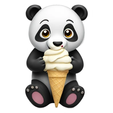 Panda eating ice cream sticker