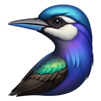 Blue and black Sicklebill headshot sticker