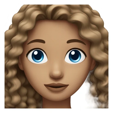 model with brown wavy hair and blue ey sticker