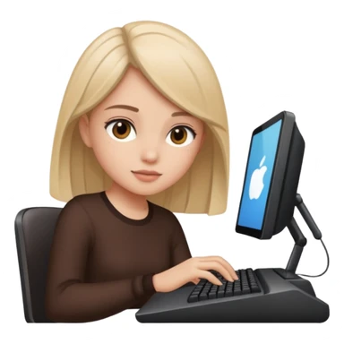 NIÑA EN COMPUTADOR AESTHETIC sticker