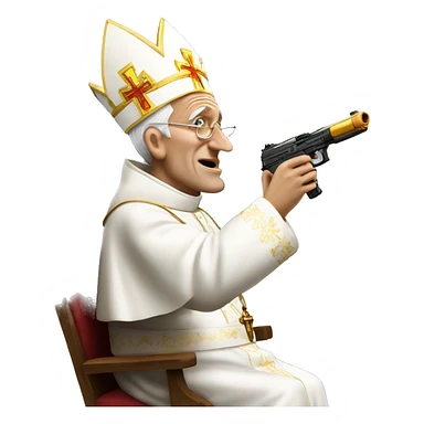 Pope shooting up sticker