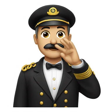 man with moustache saluting sticker
