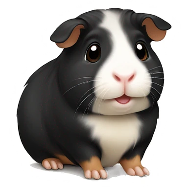 Cute cartoon happy black tan guinea pig sticker