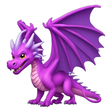 Pink and purple dragon with feathered wings sticker