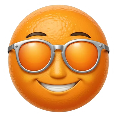 Orange with smile face with sun glasses sticker