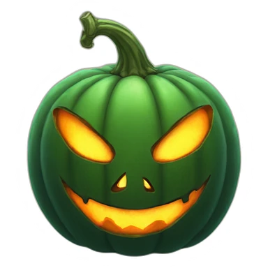 Greenfire pumpkin head with demon eyes sticker