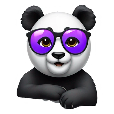 Panda with purple glasses sticker