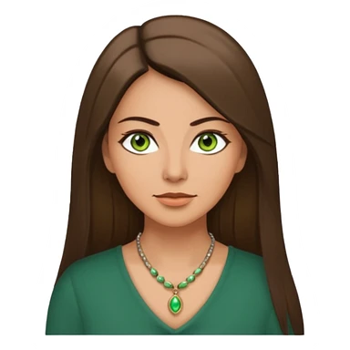 Pretty middle age woman with green eyes and long straight Ash-brown hair  sticker