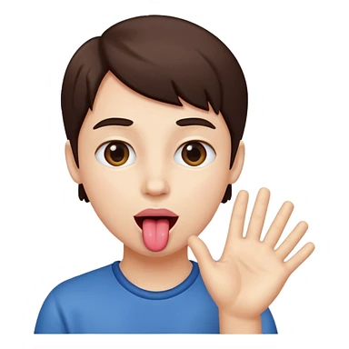 hands to the side sticking tongue out  sticker