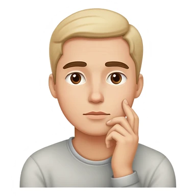 thoughtful person with hand on chin sticker