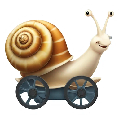 Happy snail with wheels  sticker