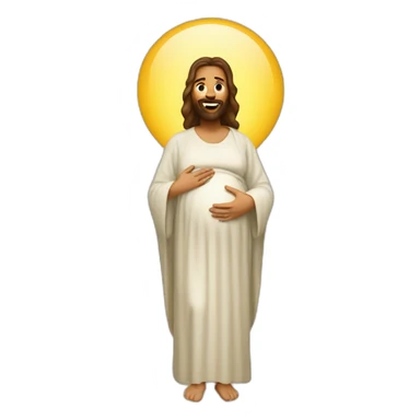 pregnant jesus sticker
