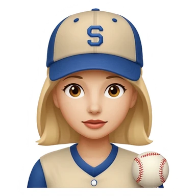 woman with a baseball cap sticker