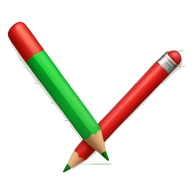 Wish list with red checkmarks and green pencil sticker