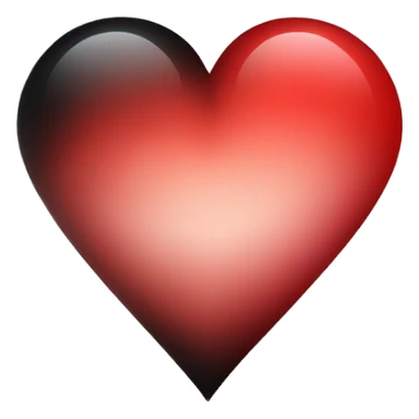 Black and red gradient heart  sticker