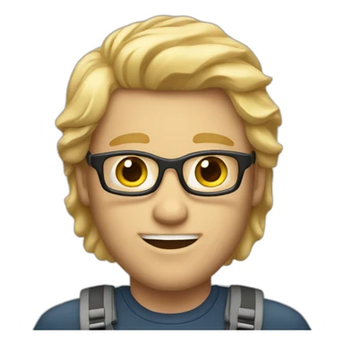 handsome IT guy with blond hair sticker