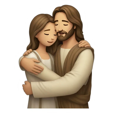 Jesus hugs a girl sticker