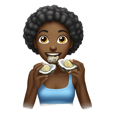 Black girl eating oysters  sticker
