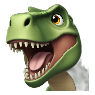 trex roaring, mid shot, scary sticker