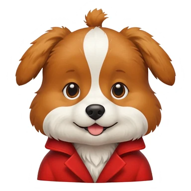 A dog with red clothers sticker