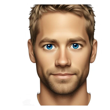 actor paul walker blue eyes with a t-shirt on sticker