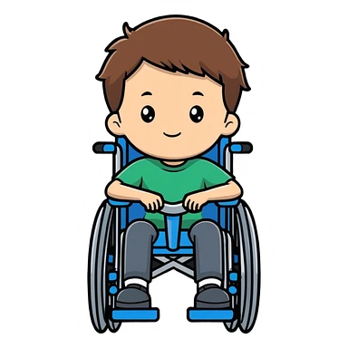 Brown haired bearded son in a wheelchair  sticker