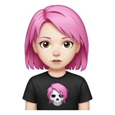 pink haired metalhead sticker