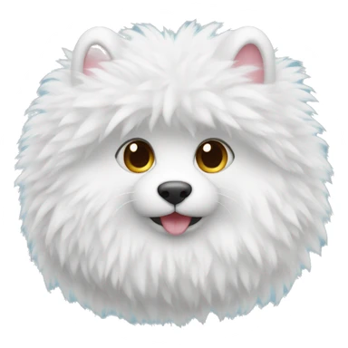 White fluffy heart sticker