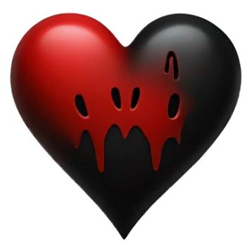 Red and black gothic heart sticker