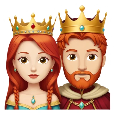 Red hair king blonde queen sticker