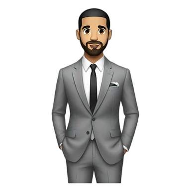 Picture full body of Drake with a suit sticker