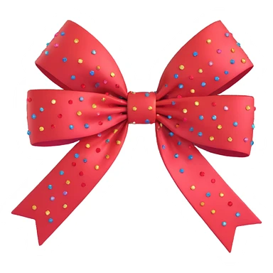 red sparkly bow sticker