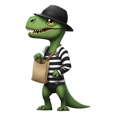 dinosaur robber sticker