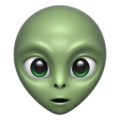 green alien head glossy sticker