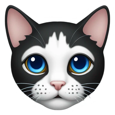 Esqueleto-gato-negro-ojos azules sticker