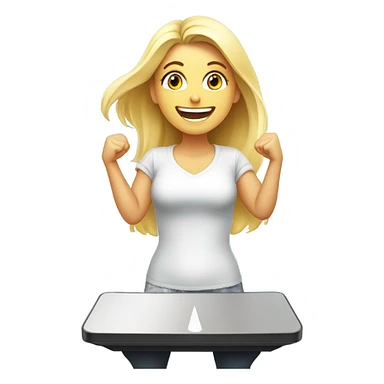blondie loosing weight celebrating on scale sticker