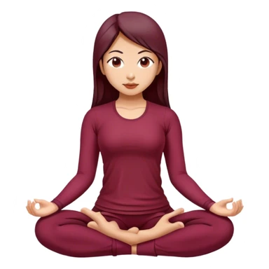 asian yoga girl Burgundy   clothes  sticker