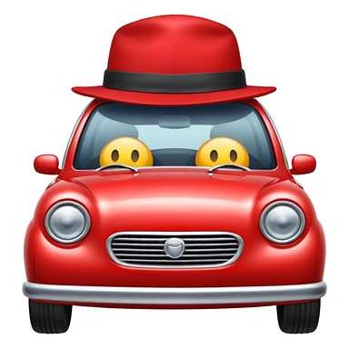 car with hat sticker