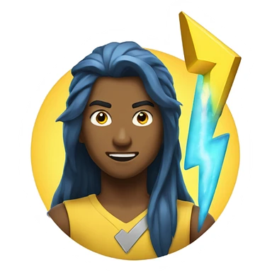 Ikaika and yellow lightening bolt  sticker