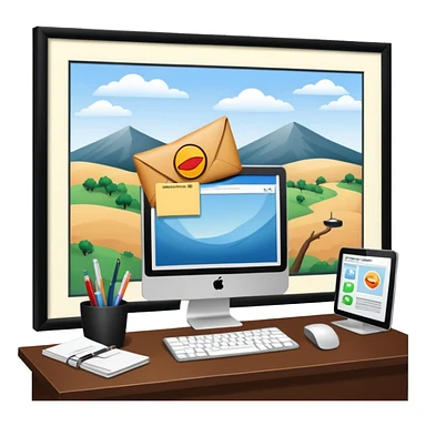 office setting with a SPAMGAGE meeting landscape  sticker