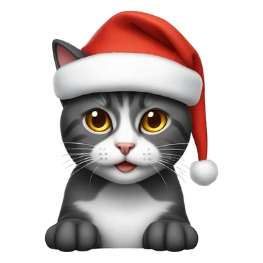 cat with santa’s hat sticker