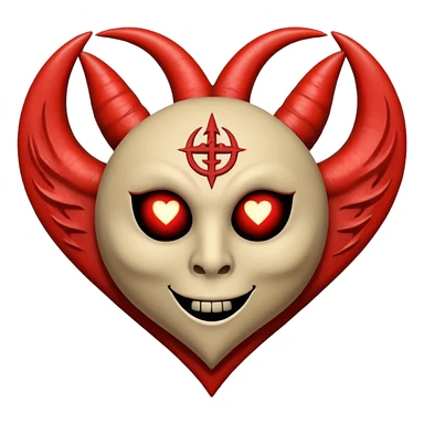 beige heart satanic sticker