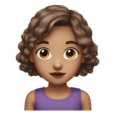 Girl with purple eyes and brown  hair  and vitiligo  sticker