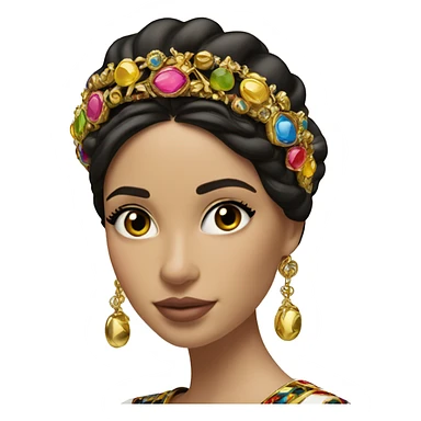 Dolce and Gabbana Italian model with dark hair and headband with colourful ornament and golden detais  sticker