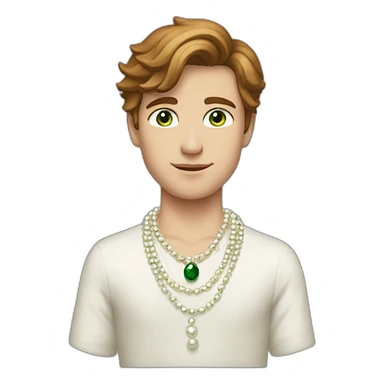 Posh-boy-with-pearl-necklace-and-green-eyes-and-brown-hair sticker