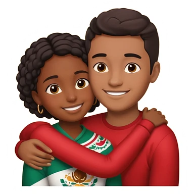 Couple in love black girl and Mexican boy  sticker