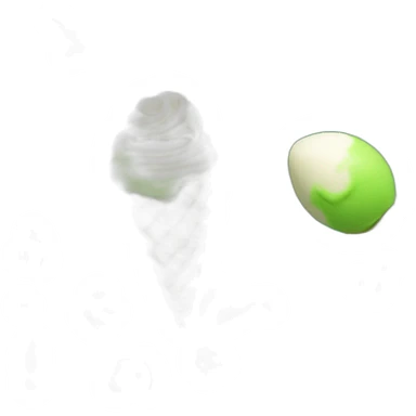 ice cream cone with black wafer and bright green ice cream balls sticker